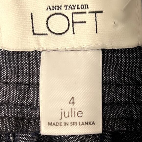 Ann Taylor LOFT Gray Julie Wide Leg Dress Trouser Pants Lightweight Size 4 - Picture 5 of 6